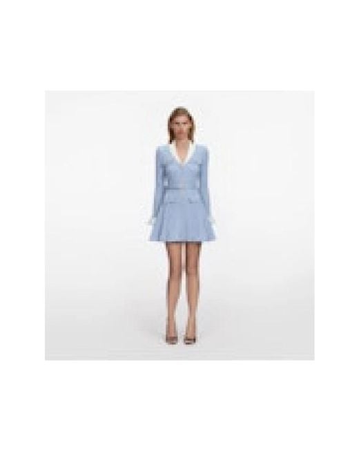 Self-Portrait Blue Knitted Dresses