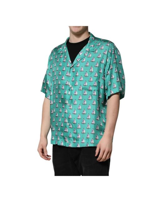 Dolce & Gabbana Green Short Sleeve Shirts for men
