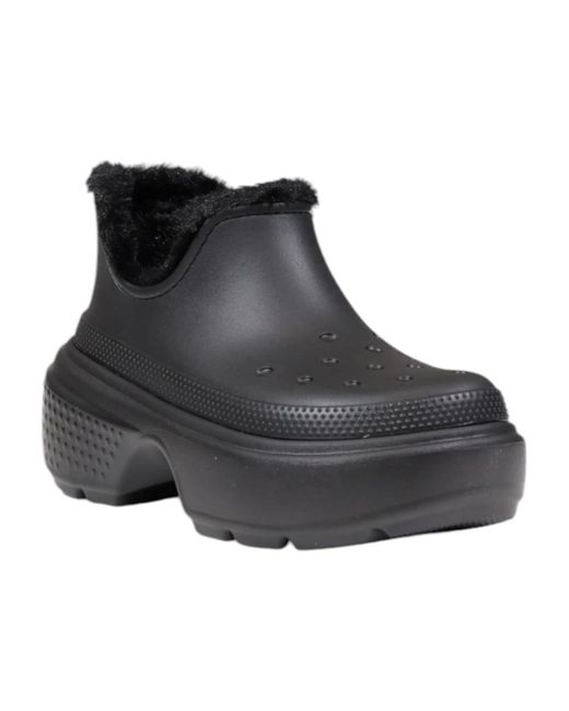 Botín Corto Forrado Para Mujer, Mujer, Talla CROCSTM de color Black