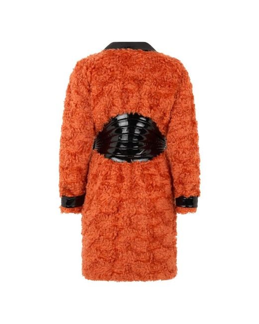 Moschino Orange Faux Fur & Shearling Jackets