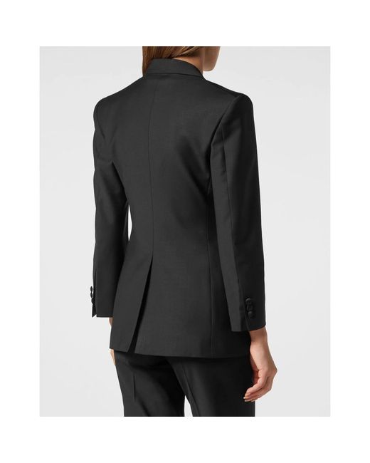 Philipp Plein Basic Loose Fit Blazer in het Black