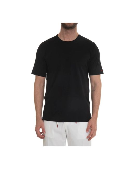 Kiton Tops ,Zwart ,Katoen Katoenen Logo T-Shirt, Regular Fit in het Black voor heren