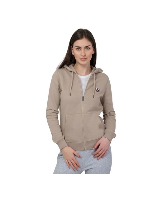 J.O.T.T Hoodies & Sweatvesten ,Katoen Hooded Zip-Up Sweatshirt Oaxaca in het Brown