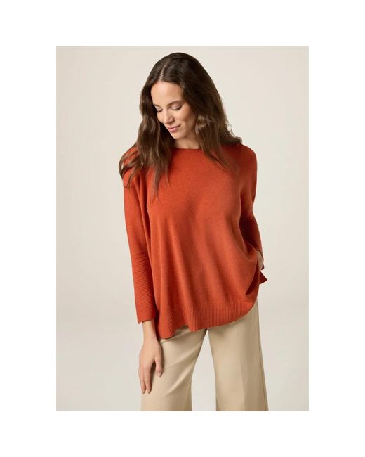 Oltre Oversized Viscose Blend Trui in het Red