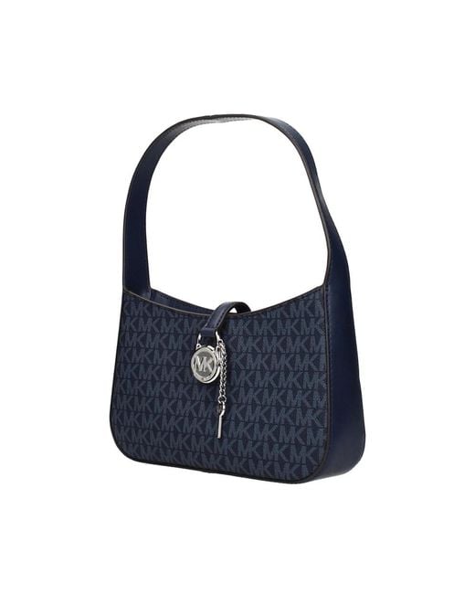 Michael Kors Blue Stilvolle Lederhandtasche Für Frauen