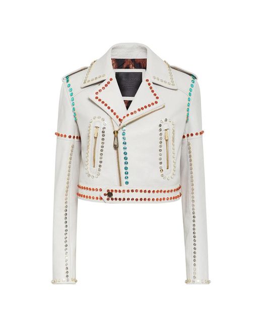 Leather Jackets Philipp Plein de color White