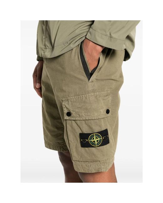 Stone Island Green Casual Shorts for men