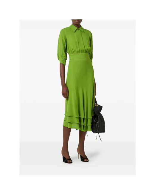 Elisabetta Franchi Green Midi Dresses