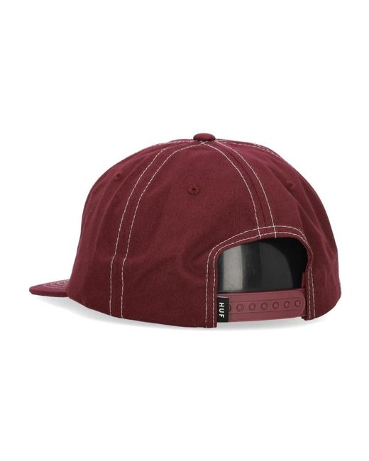 Huf Accessoires ,Bruin ,Katoen Driehoek Snapback Pet Berry in het Red voor heren