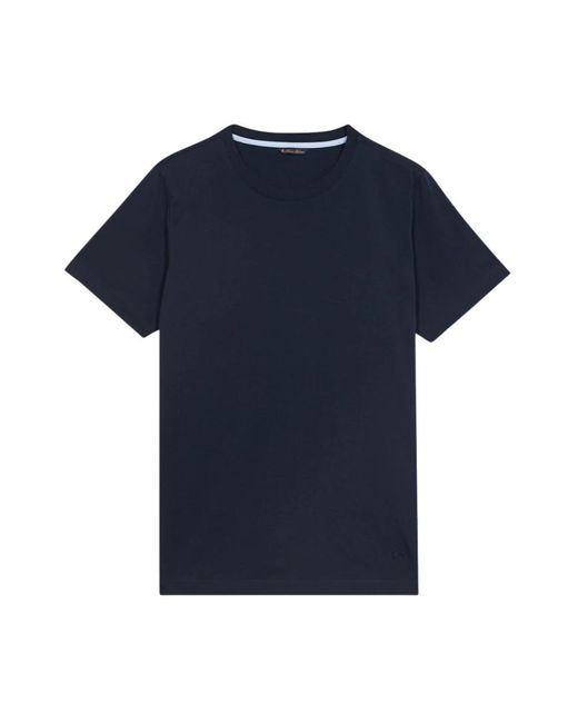 T-shirt in cotone blu con scollo a giro di Brooks Brothers in Blue da Uomo