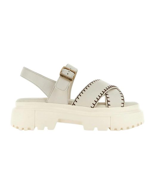 Hogan White Cremefarbene sandalen für sommeroutfits