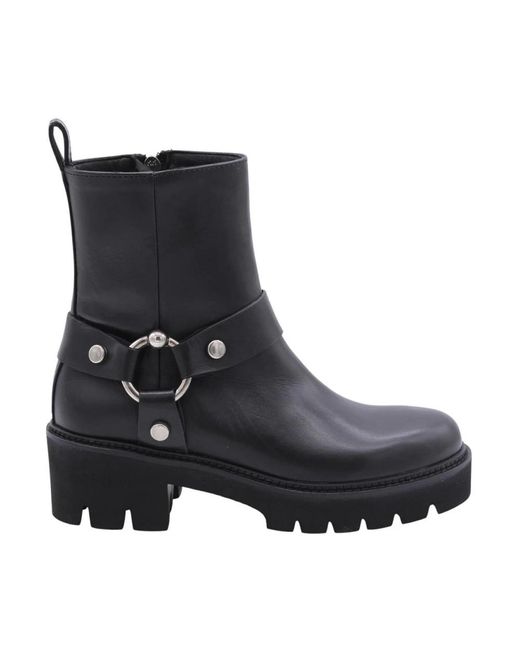 DONNA LEI Black Heeled Boots
