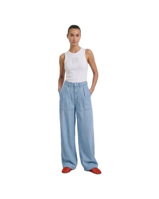 Ouí Blue Wide Trousers