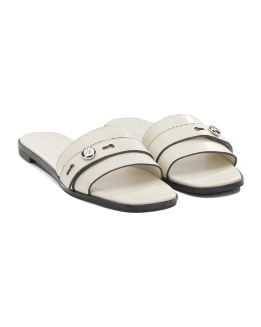 Tory Burch White Sliders