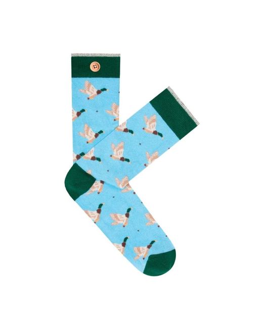 Cabaïa Blue Blau Gemusterte Socken