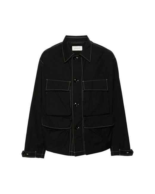 Nero/bianco giacca leggera in cotone di Lemaire in Black da Uomo