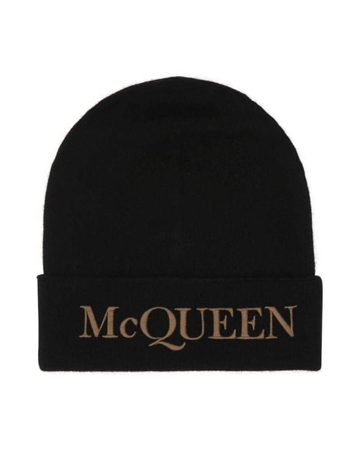 Beanies Alexander McQueen de hombre de color Black
