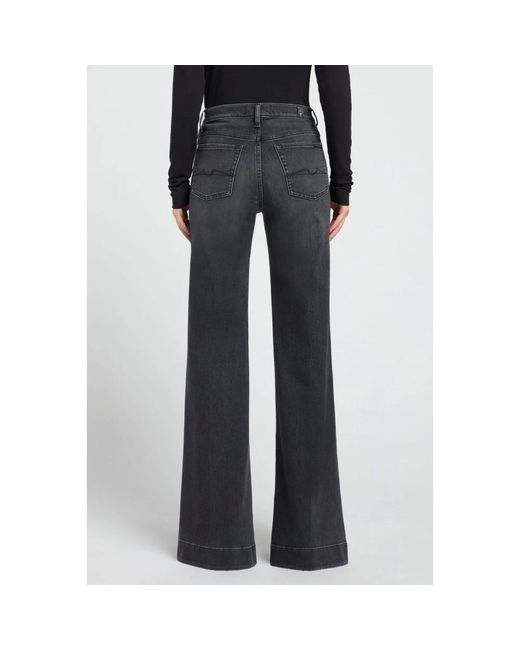 7 For All Mankind Black Wide Jeans