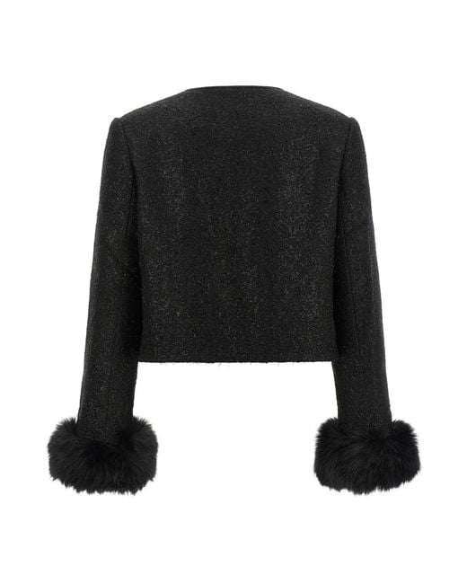 Self-Portrait Black Tweed Jackets