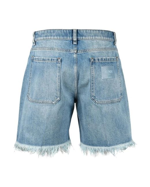 Fendi Blue Denim Shorts for men