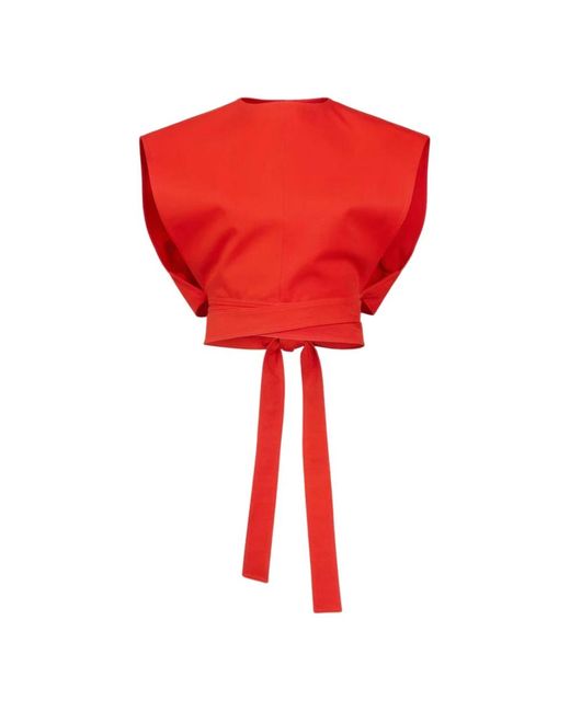 Alaïa Red Sleeveless Tops