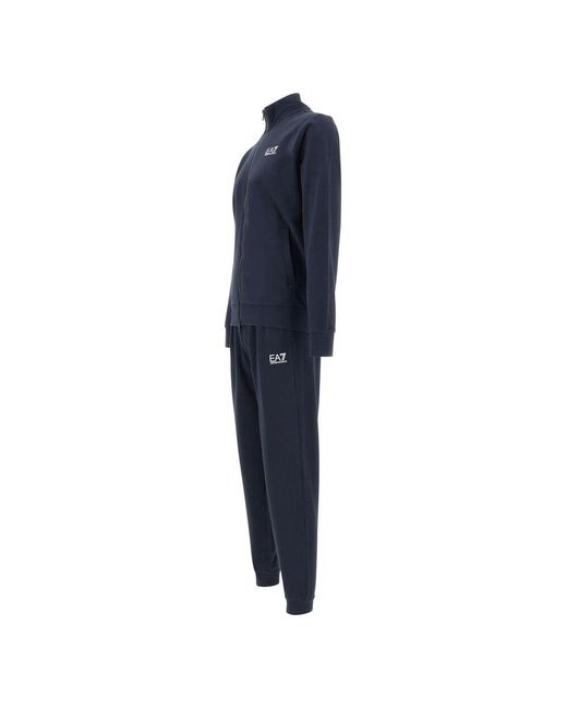 EA7 Blauer baumwoll-trainingsanzug in Blue für Herren