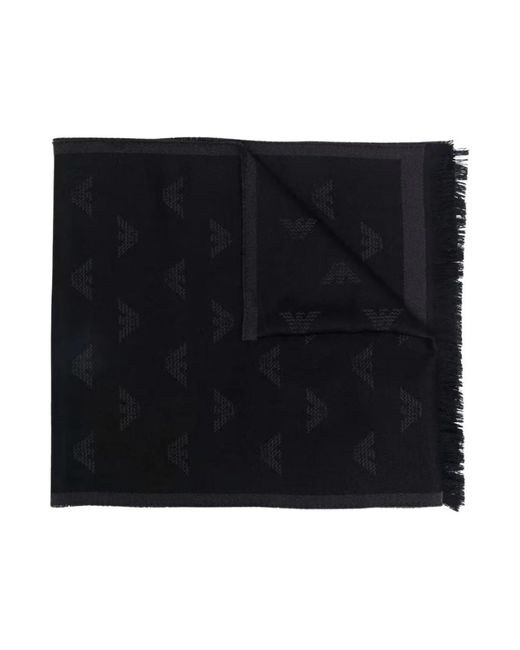 Emporio Armani Black Scarves for men