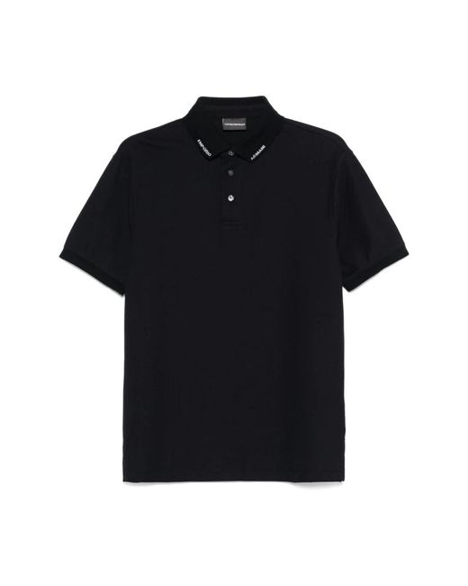Emporio Armani Blaue T-Shirts Und Polos in Black für Herren