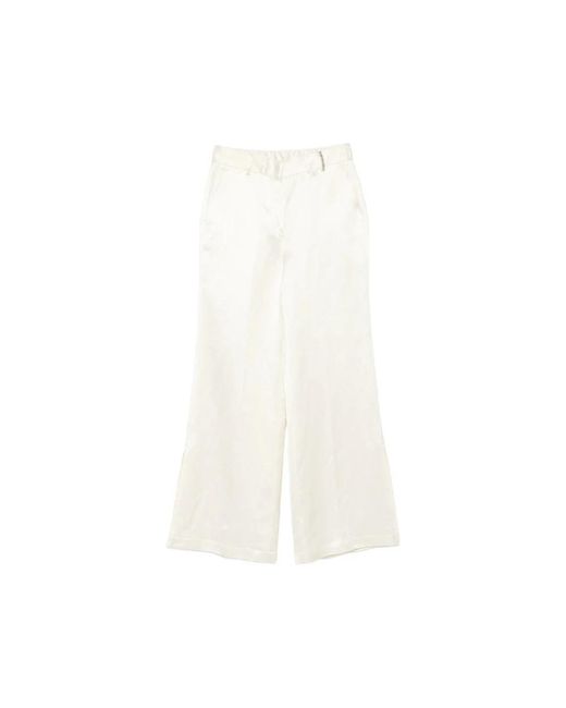 Panicale White Wide Trousers