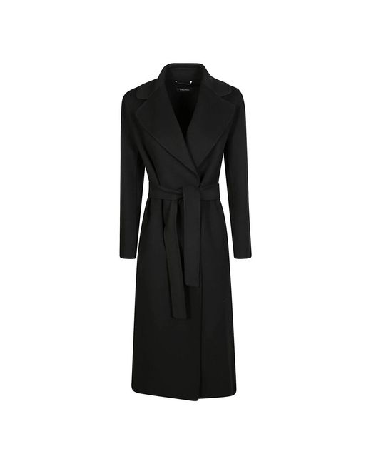 Max Mara Belted Coats in het Black