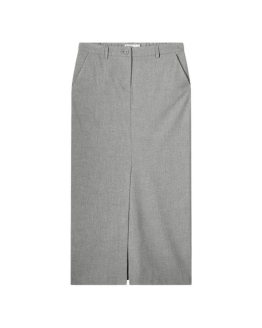 Summum Rokken ,Grijs ,Viscose Blend Stretch Rok Grijs in het Gray