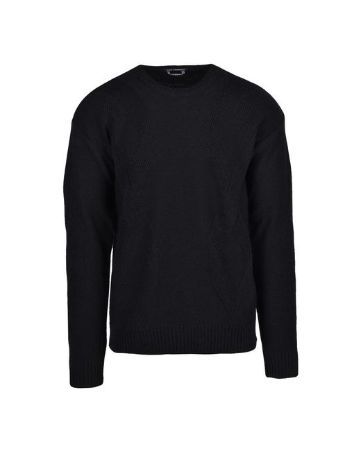 Daniele Alessandrini Black Round-Neck Knitwear for men