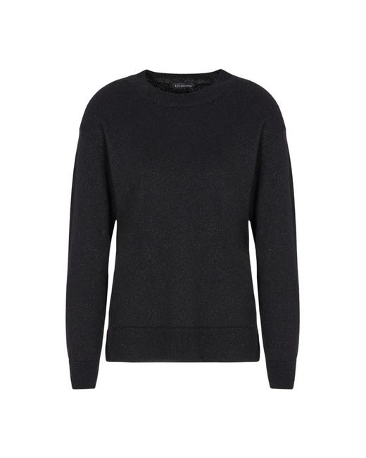 ARMANI EXCHANGE Black Round-Neck Knitwear for men