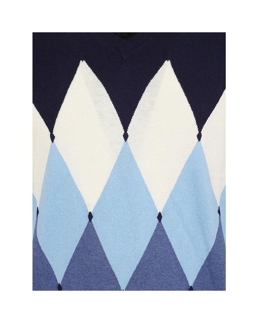 Ballantyne V-Hals Pullover in het Blue voor heren