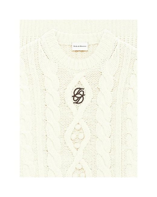 Drole de Monsieur White Round-Neck Knitwear for men