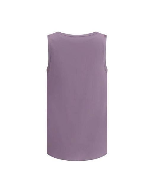 Brunello Cucinelli Purple Seidentop Mit Tiefem Ausschnitt