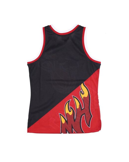 Mitchell & Ness Fitness ,Veelkleurig ,Polyester Miami Heat Basketbal Tanktop in het Red voor heren