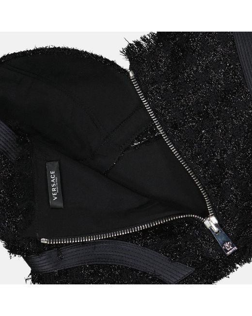 Versace Black Korsett hals kurz wolle top
