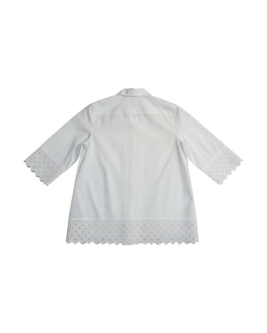 Stenstroms Overhemden ,Wit ,Katoen Stella Popover Shirt in het Gray