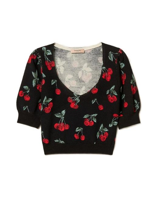 Twinset Red V-Neck Knitwear