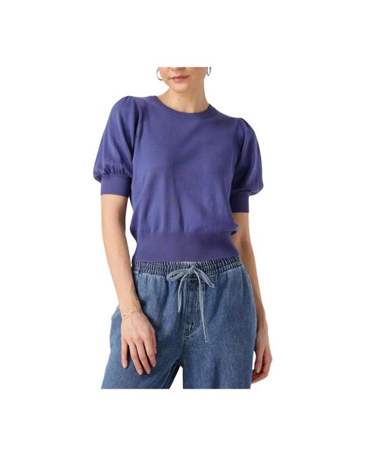 Minus Overhemden ,Blauw ,Blauwe Gebreide Tee Voor Vrouwen in het Blue
