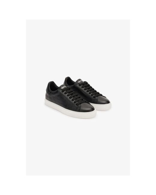 Roberto Cavalli Black Monogramm Low-Top Leder Sneakers