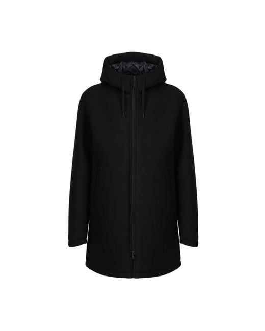 Herno Black Single-Breasted Coats for men