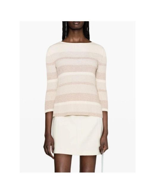 Twinset Natural Round-Neck Knitwear