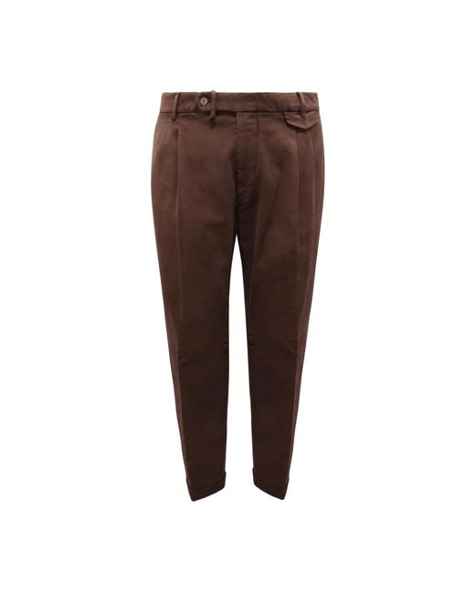 Santaniello Brown Slim-Fit Trousers for men