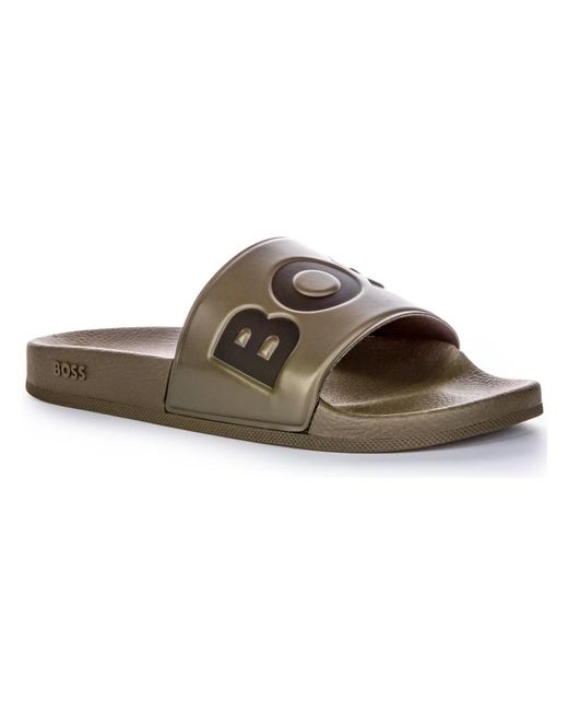 HUGO Brown Sliders for men
