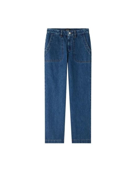 Straight Jeans A.P.C. de color Blue