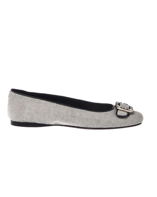 Baldinini Gray Ballerina Shoes