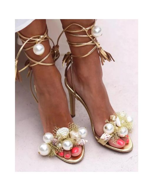 Alameda Turquesa Metallic High Heel Sandals