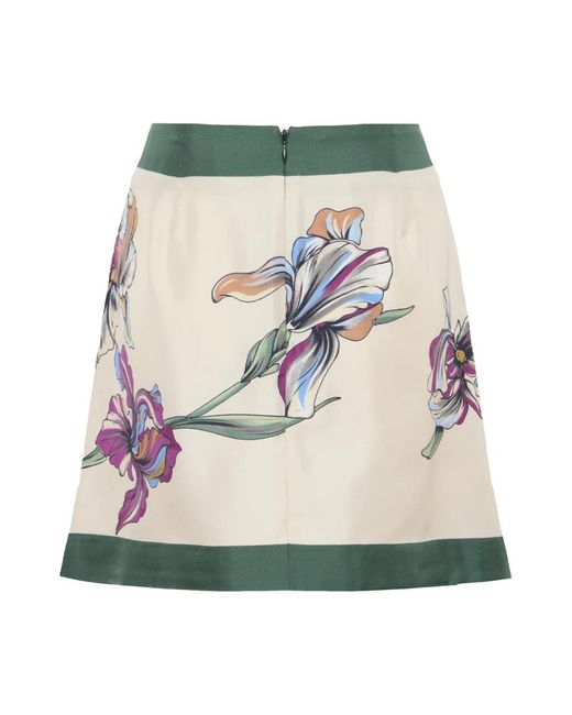 LaDoubleJ Rokken ,Veelkleurig ,Mini Foulard Rok in het Green